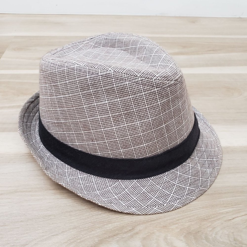 Karako Men's Houndstooth Pattern Fedora Hat Brown - One Size